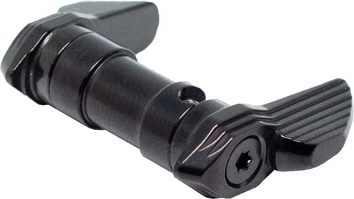 Ergonomic black lever for firearms, featuring a durable design and enhanced grip for precision.