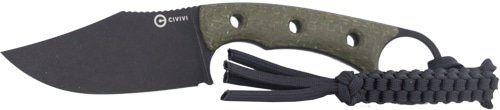 Durable tactical knife with ergonomic handle and paracord, perfect for outdoor survival and camping.