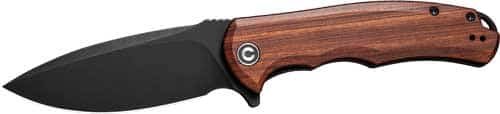 Elegant C803H knife with black blade and refined wood handle, perfect for everyday tasks.