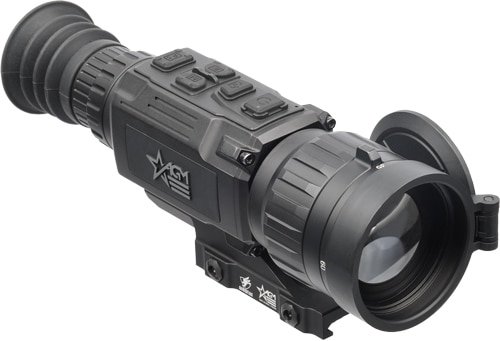 Compact thermal imaging scope for hunting and surveillance, featuring ergonomic design and quick-access controls.