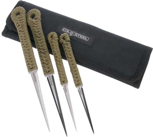 COLD STEEL THROWING SPIKES  2- - 2.5" & 2-3.5" W/SHEATH