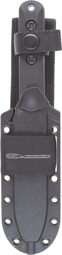 Durable tactical knife sheath with secure closure, ventilation, and versatile attachment options for outdoor use.