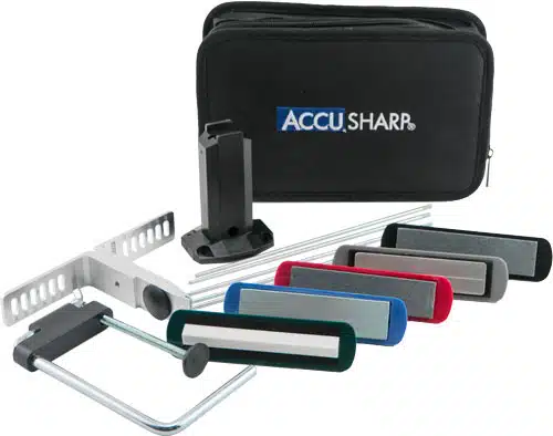 AccuSharp Portable Sharpening Kit: Efficient knife maintenance with colorful ergonomic handles for precision.
