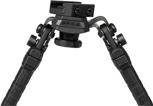 Durable black bipod with adjustable legs for stable photography and shooting on any terrain.