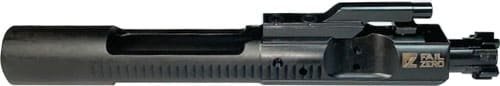Durable matte black bolt carrier group for reliable cycling in semi-automatic and automatic rifles.