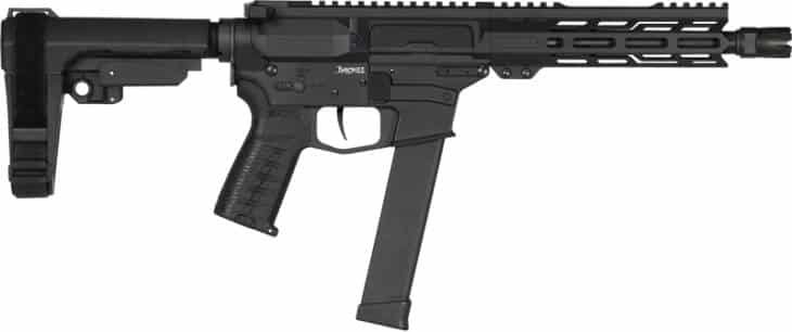 Sleek tactical rifle with adjustable stock, detachable magazine, and versatile rail system for accessories.