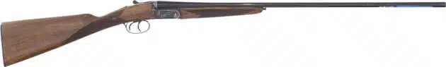 Elegant double-barrel shotgun with a sturdy metal barrel and fine wood stock for optimal performance.