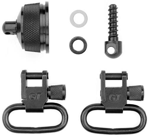Durable sling swivel connector set for secure firearm attachment and easy carrying.