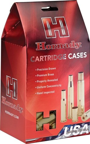 Hornady HDY8654 precision cartridge cases: premium brass for reliable reloading performance. Made in the USA.