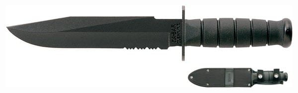 Durable Tactical Survival Knife Set K1271 with secure grip handle and compact sheath included.