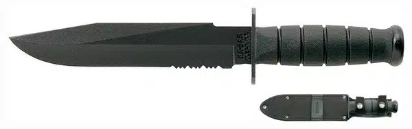 Durable Tactical Survival Knife Set K1271 with secure grip handle and compact sheath included.
