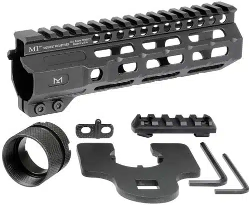 Upgrade your rifle with the MICRM7 black handguard for enhanced accessory versatility and performance.