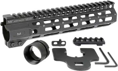 Customizable lightweight tactical rail system for rifles, designed for optimal performance and ergonomic handling.