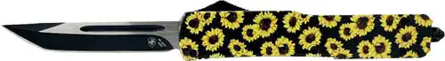 Vibrant MSUN231 utility knife with floral grip and sharp blade for style and functionality.