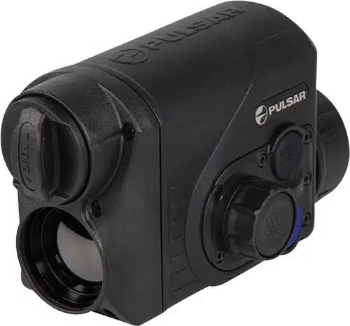 Compact Pulsar night vision monocular for wildlife observation and tactical use in low light.