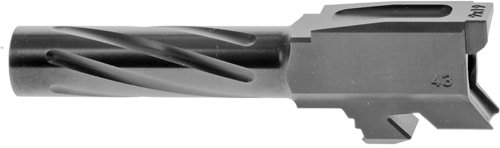 Sleek, polished modern handgun barrel with precision fluting for enhanced performance and reliability.