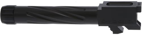Compact black gun barrel RA20G512A for precision, durability, and enhanced shooting performance.