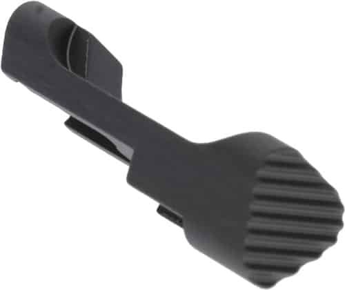 Durable compact slide release lever for semi-automatic pistols, designed for quick and reliable operation.