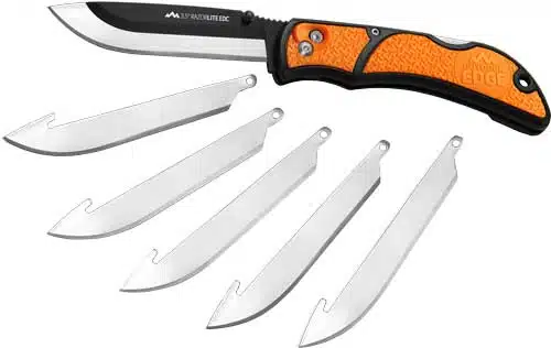 Multi-functional fillet knife with replacement blades for precise, easy fish preparation outdoors.