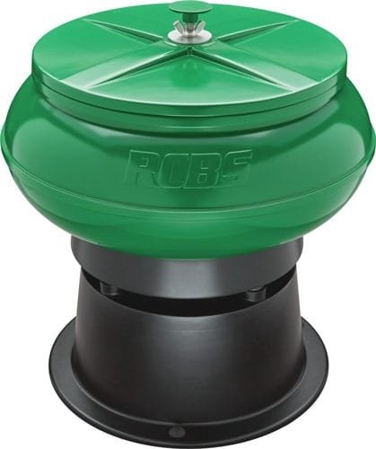 Vibrant green funnel with grip handle, ideal for easy pouring in kitchens and workshops.