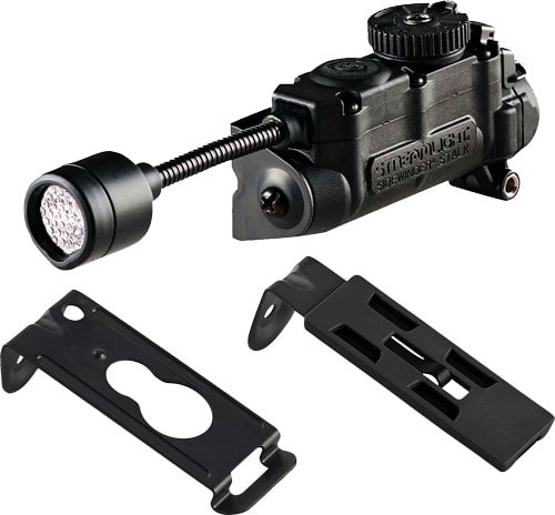 Durable tactical flashlight S14311 with adjustable mounts for superior illumination on firearms.