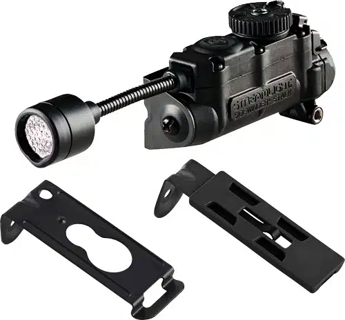Durable tactical flashlight S14311 with adjustable mounts for superior illumination on firearms.