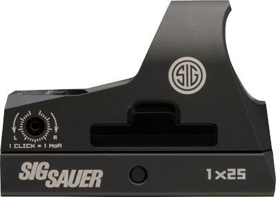 Compact SIG Sauer 1x25 Reflex Sight for rapid target acquisition and enhanced shooting accuracy.