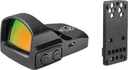 Compact TG8100B1 red dot sight with adjustable reticle for precise aiming and secure mounting.