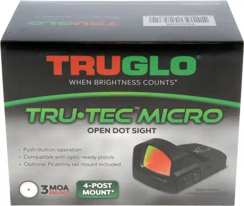 TruGlo Tru-Tec Micro Dot Sight: 3 MOA precision, easy 4-post mount, exceptional visibility.