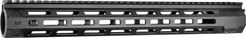 Lightweight tactical rifle handguard with Picatinny rail for enhanced grip and accessory mounting.