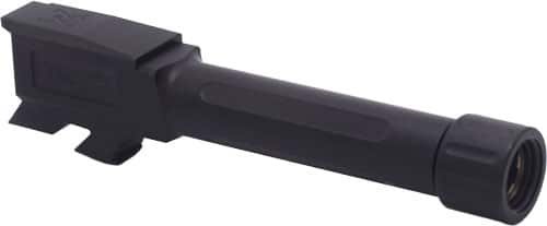 Sleek black pistol barrel TPG43BXTBL for precision and tactical performance in firearms.