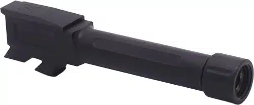 Sleek black pistol barrel TPG43BXTBL for precision and tactical performance in firearms.
