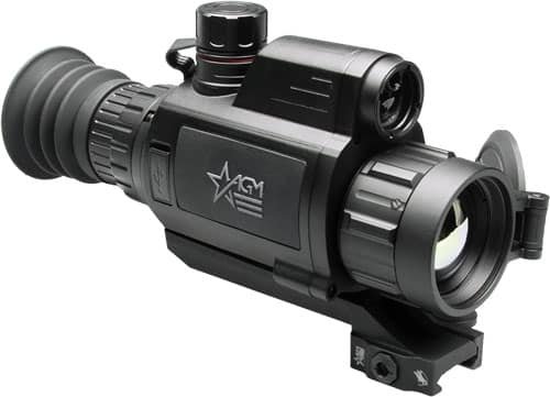 Durable black tactical rifle scope with precise adjustments for enhanced shooting accuracy and versatility.