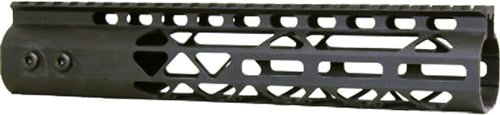 Sleek matte black tactical handguard for rifles, featuring lightweight aluminum and customizable accessory mounting.