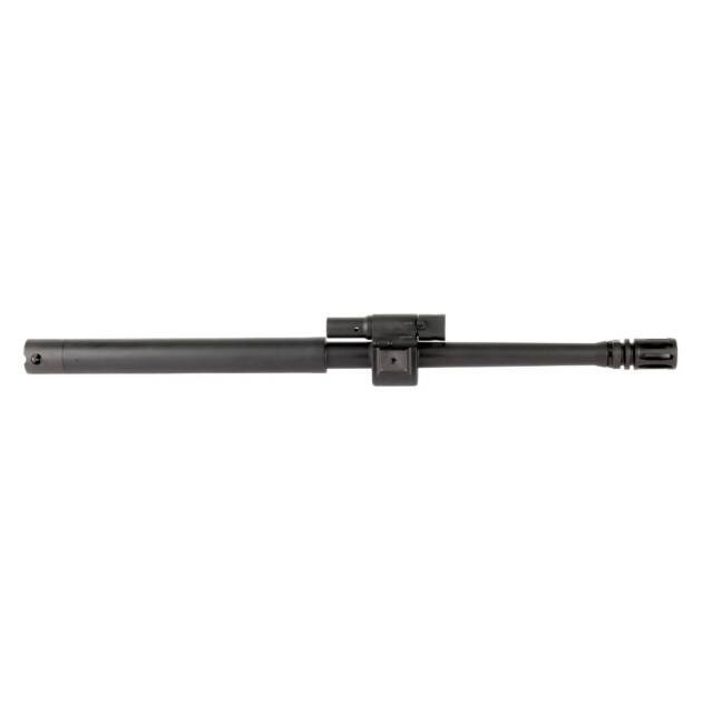 Matte black precision gun barrel for optimal performance in tactical and sport shooting applications.