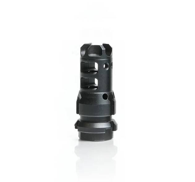 Upgrade your rifle with this tactical muzzle device for improved recoil management and stability.