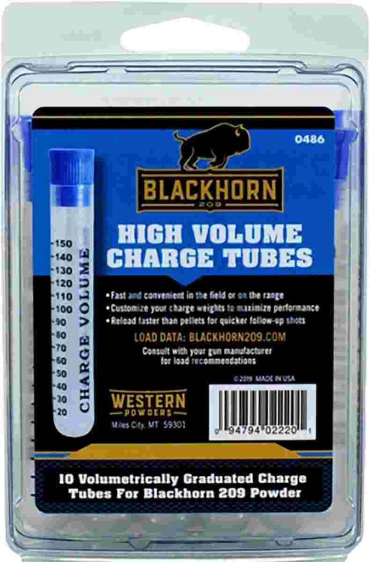 High Volume Charge Tubes for Blackhorn 209 - 10 graduated, clear measurement tubes for accurate loading.