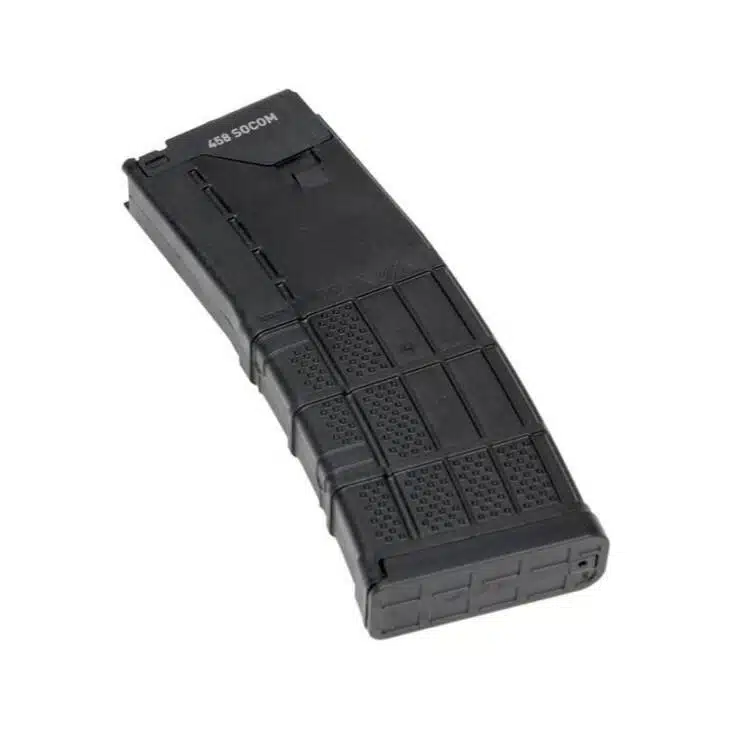 Durable polymer tactical magazine CA48AFC44 for reliable reloading in semi-automatic firearms.