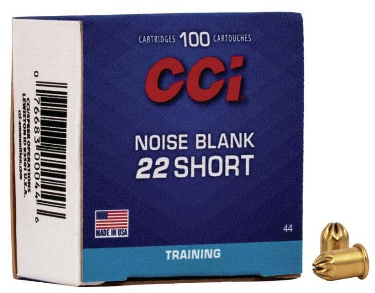CCI .22 Short Noise Blank Training Ammo - 100 Reliable Rounds Made in the USA.