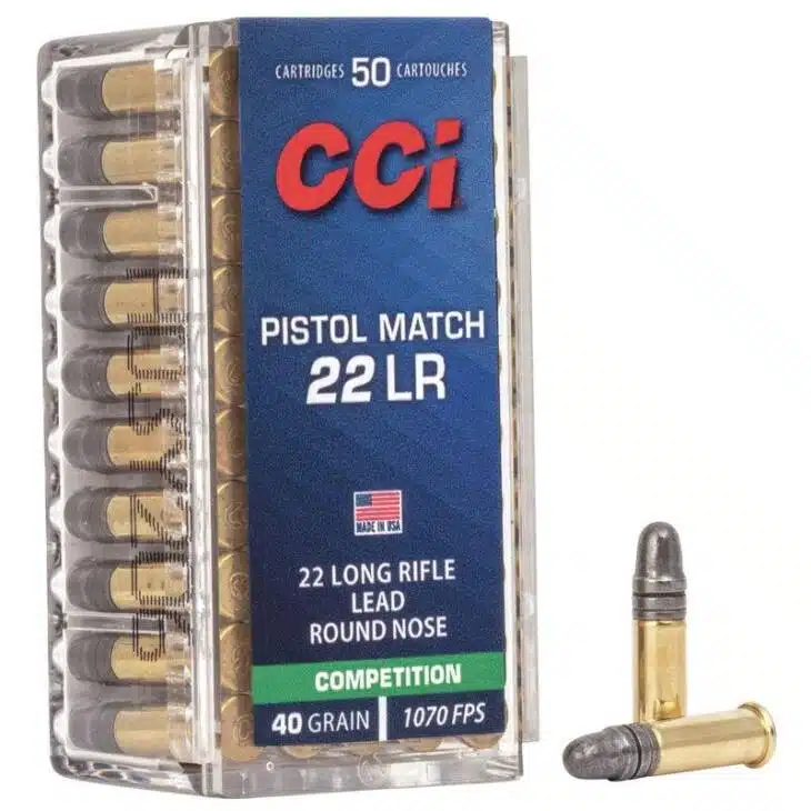 CCI Pistol Match .22 LR ammo, 40 grain, 50 count - precision for competitive shooting.