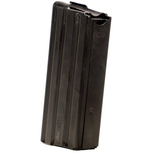 Durable metal firearm magazine for quick reloads, ensuring reliable performance in tactical operations.