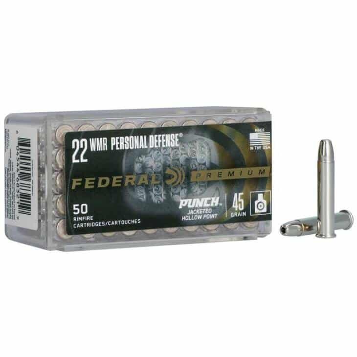 Federal .22 WMR Personal Defense Ammunition, 50 high-performance cartridges for reliable self-defense.