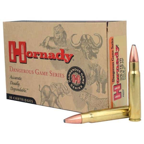 Hornady Dangerous Game Series Rifle Ammunition .376 Steyr 270 gr SP-RP 2600 fps - 20/box