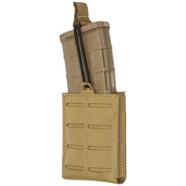 Durable tactical magazine pouch for secure ammunition storage in military and recreational settings.