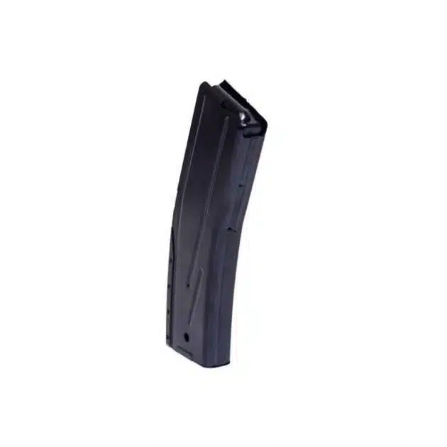 Lightweight polymer magazine for semi-automatic firearms, ensuring reliable feeding and tactical performance.