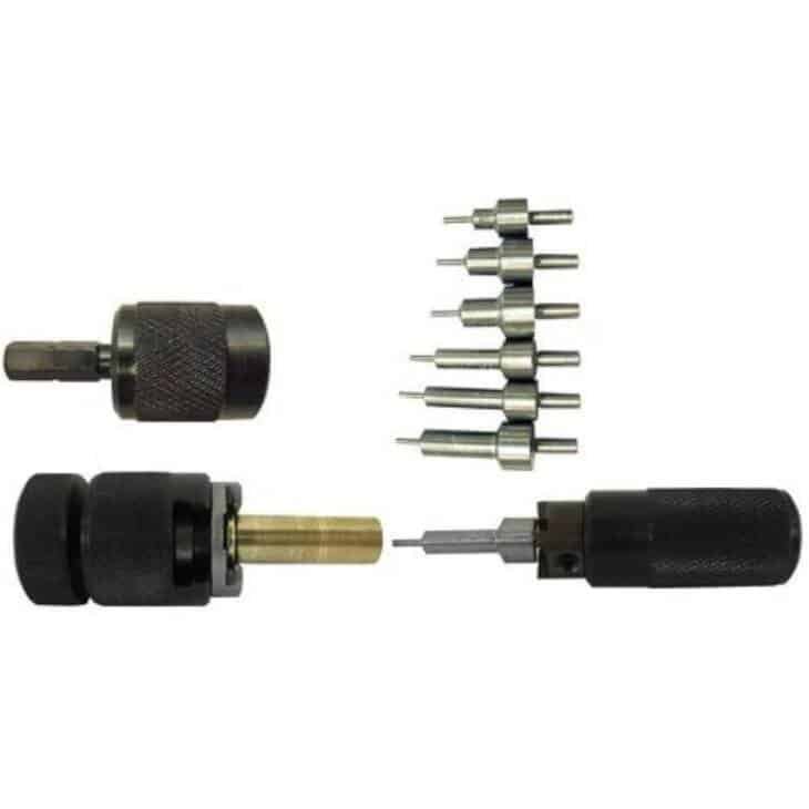 Versatile precision tool set with interchangeable bits for mechanics and technicians intricate tasks.
