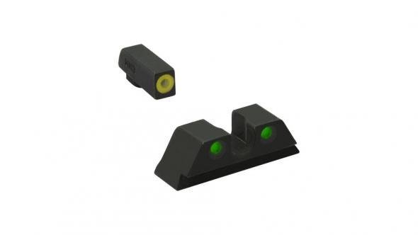 Meprolight ML41230 Hyper-Bright Yellow Ring Front/Green Rear Sights for Kimber 1911 Suppressed Models