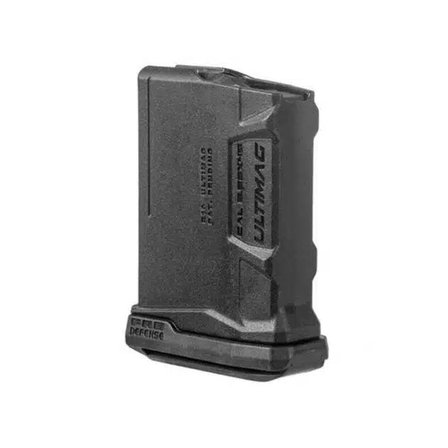 Lightweight polymer detachable magazine for modern sporting rifles with ergonomic design and enhanced grip.
