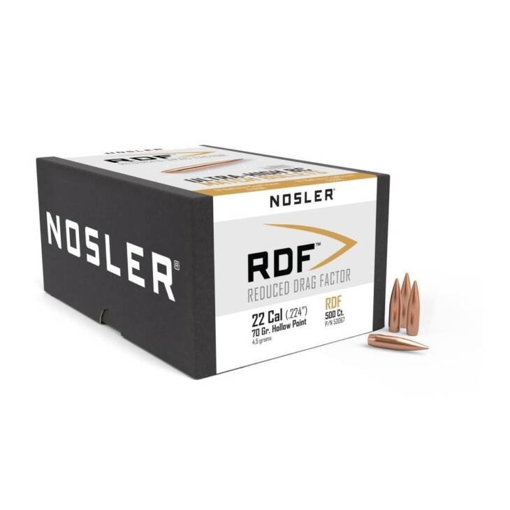 Nosler RDF Match Bullets .22 cal .224" 70 gr HPBT 500/ct