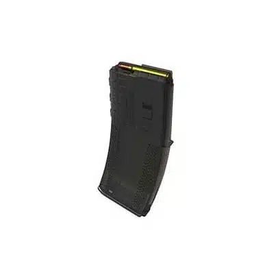 Curved black magazine for SIN-00BT firearm, designed for reliability, efficiency, and tactical use.